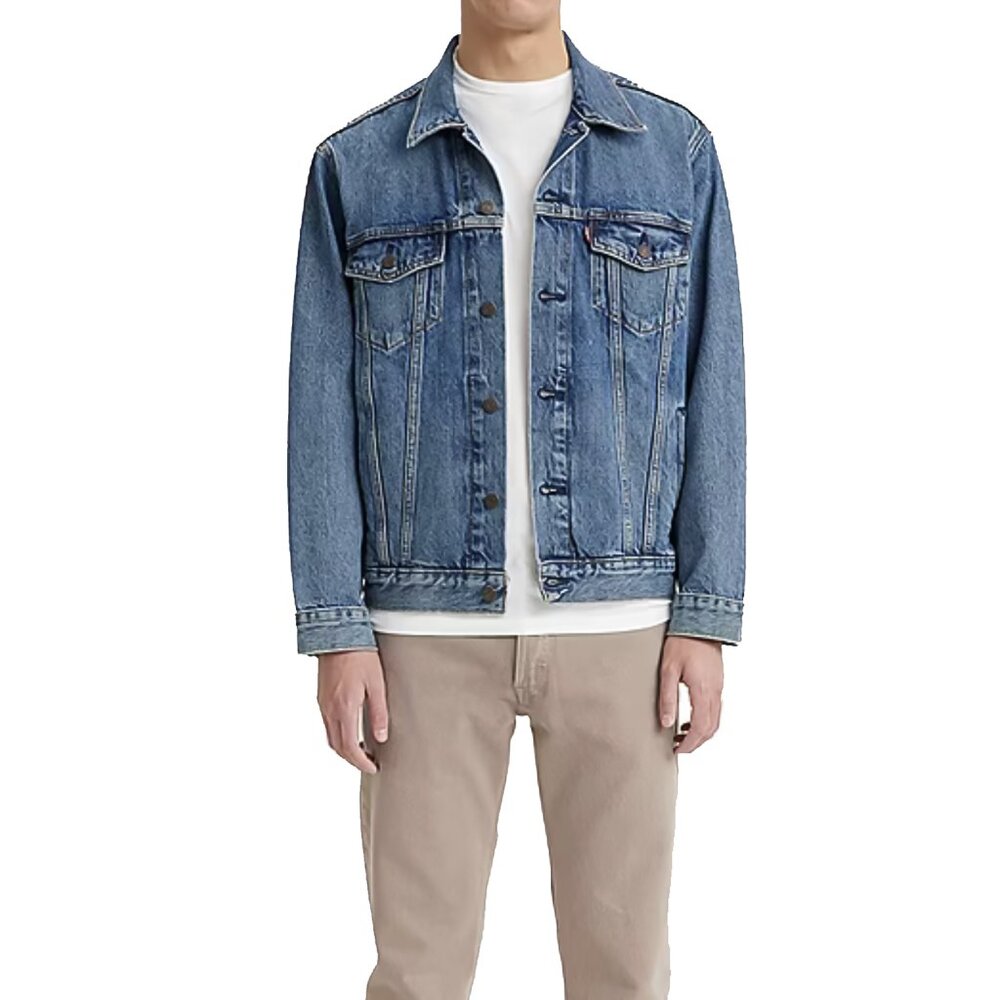Levi’s Premium Men’s Trucker Jacket Blue Denim Jean Size XL